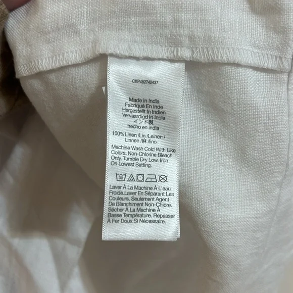 Madewell The Ariana V-Neck Mini Dress Linen White Sleeveless Size XXL - Picture 4 of 5